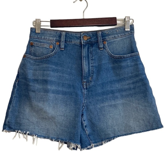 Madewell Shorts Womens 26 Curvy High Rise Denim Cut Off Blue Jean Shorts - Picture 1 of 13